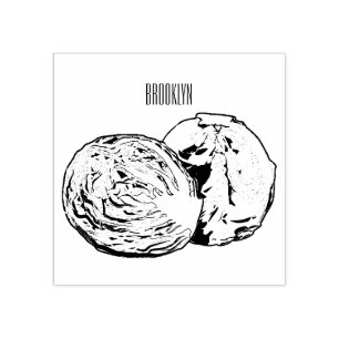 Red cabbage cartoon illustration rubber stamp