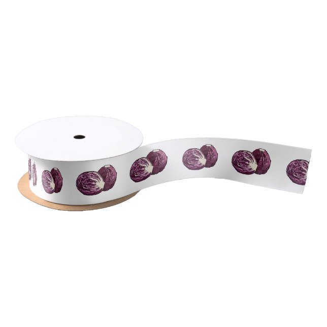 Red cabbage cartoon illustration  satin ribbon (Spool)