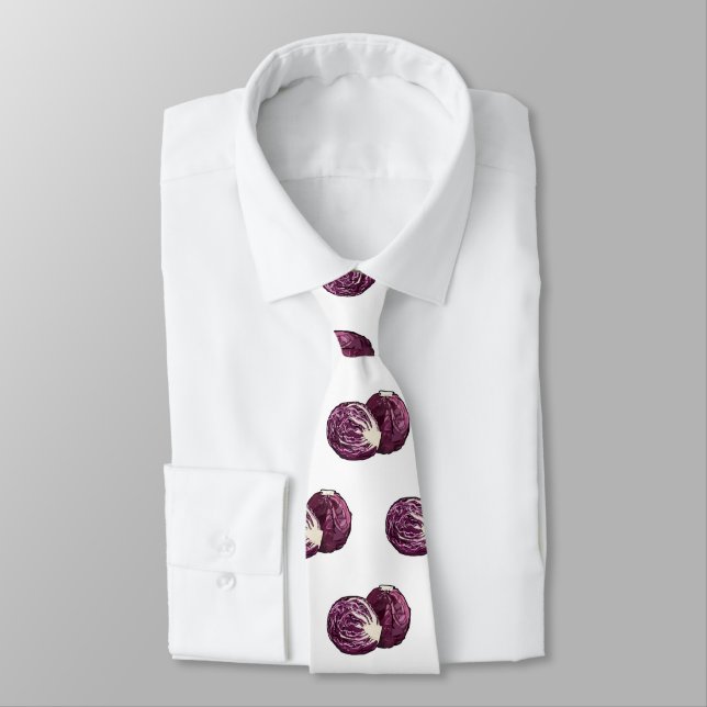 Red cabbage cartoon illustration  tie (Tied)
