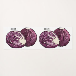 Red cabbage cartoon illustration  yoga mat