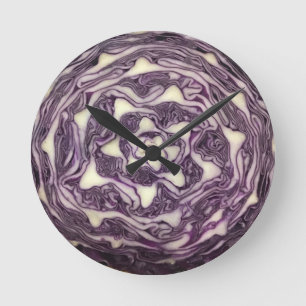 Red Cabbage Round Clock