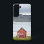 Red Cabin Ramberg Lofoten Samsung Galaxy Case<br><div class="desc">Travel photo of a traditional norwegian red cabin at the beach in Ramberg,  Lofoten Islands. Photo © Sebastian Worm</div>