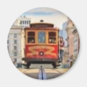 Red Cable Car Magnet