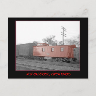 Red Caboose, circa 1940's Postcard