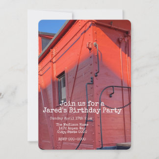 Red Caboose Invitation