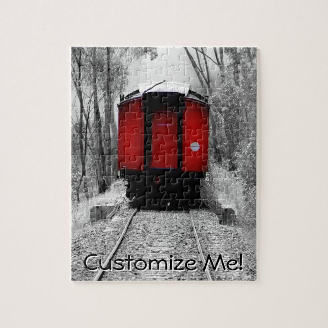 Red Caboose Victorian Steam Train Jigsaw Puzzle (Vertical)