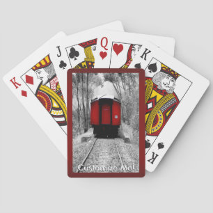 Red Caboose Victorian Steam Train Playing Cards
