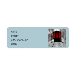 Red Caboose Victorian Steam Train Return Address Label