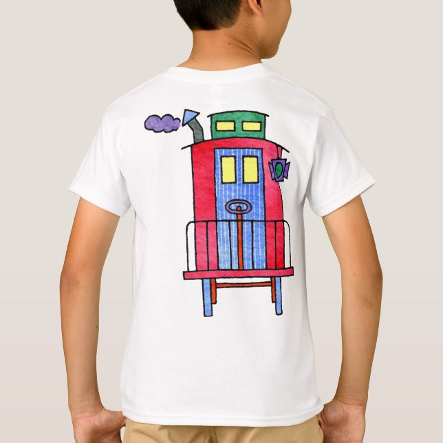 Red Caboose Wave Bye Bye T-Shirt (Back)