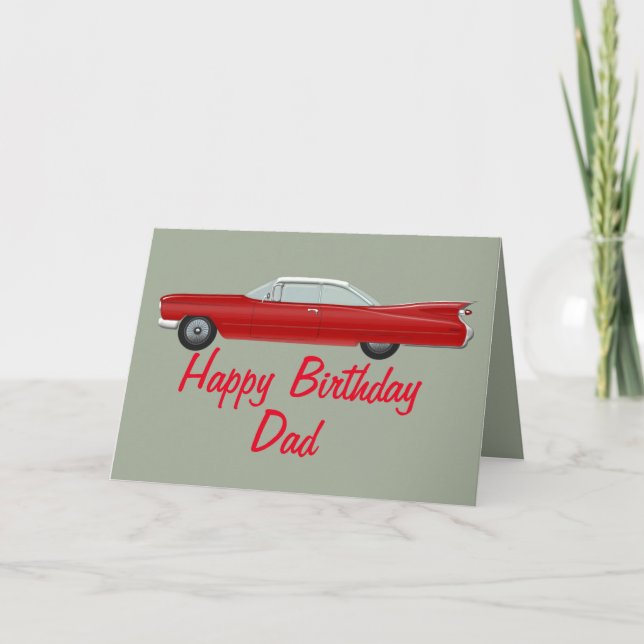 Red Cadillac Birthday Card (Front)