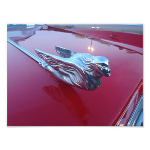 Red Cadillac Flying Woman Hood Ornament Photo Print