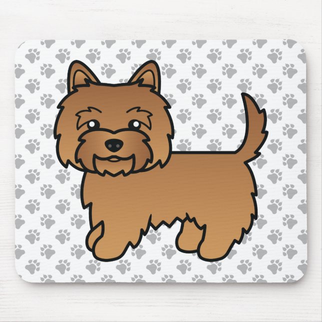 Red Cairn Terrier Cute Cartoon Dog Mouse Pad (Front)