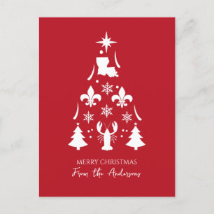 Red Cajun Holiday Christmas Postcard