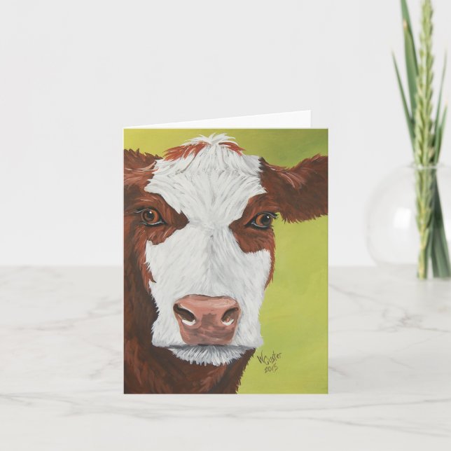 Red Calf Folded Card (Front)