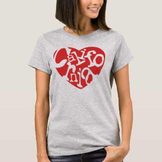Red California Heart T-Shirt