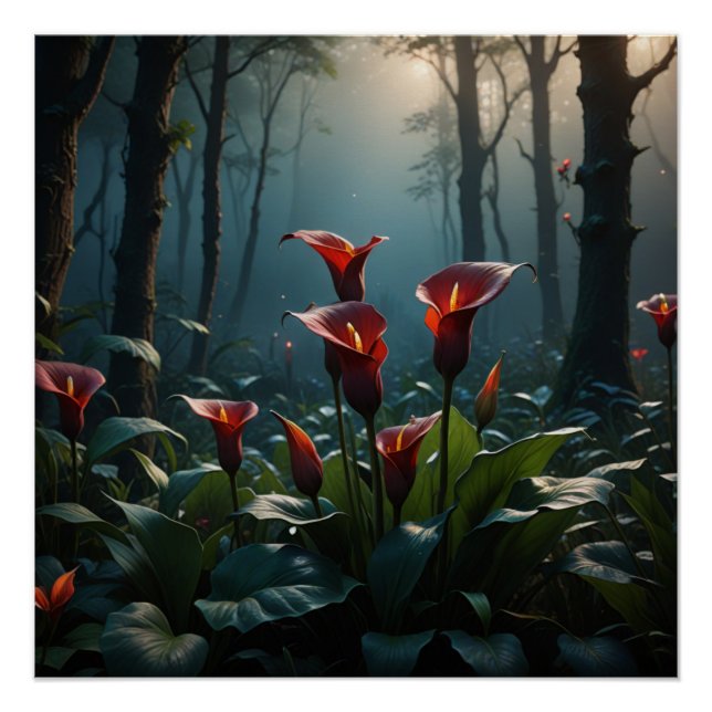 red calla flower poster (Front)