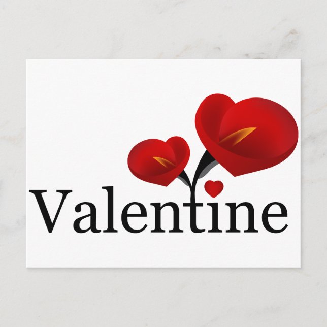 Red Cally Lilly Valentine Postcard (Front)