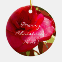 Red Camelia Personalised Ornament