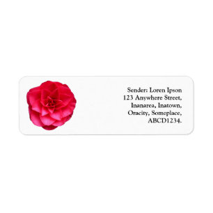 Red Camelia Return Address Label