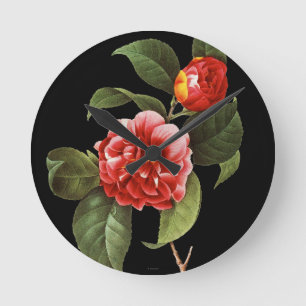 Red Camellia, 1833 Round Clock