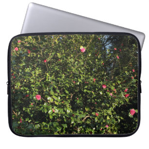 Red Camellia Bush Laptop Sleeve
