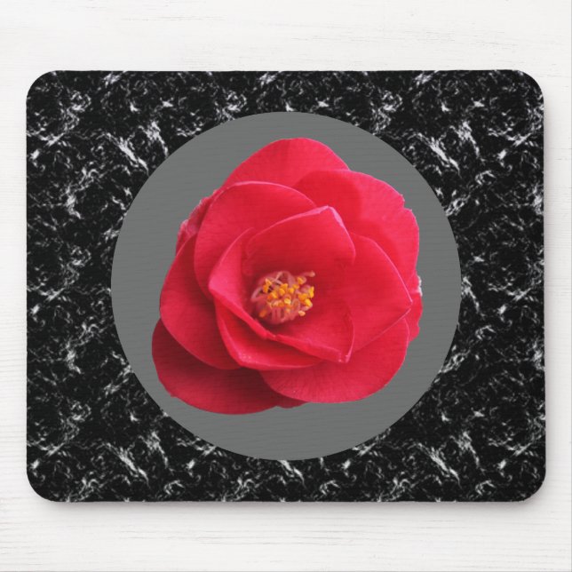 red camellia flower mouse pad (Front)