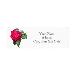 Red Camellia Flower Return Address Return Address Label