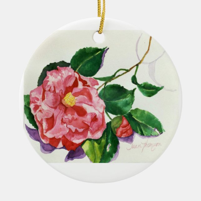 Red Camellia Ornament (Front)