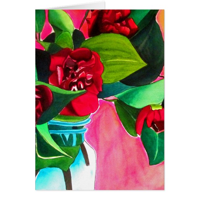Red Camellias flower art (Front)