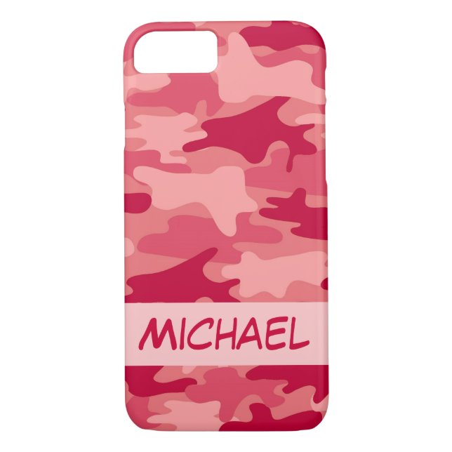 Red Camo Camouflage Name Personalised Case-Mate iPhone Case (Back)
