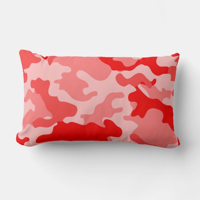 Red Camo Lumbar Pillow (Front)