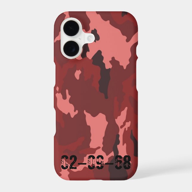 Red Camo Pattern Pink Maroon Camouflage (Back)