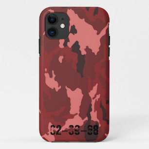 Red Camo Pattern Pink Maroon Camouflage iPhone 11 Case