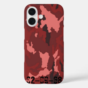 Red Camo Pattern Pink Maroon Camouflage iPhone 16 Case