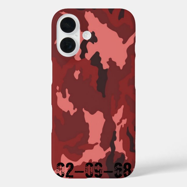 Red Camo Pattern Pink Maroon Camouflage Case-Mate iPhone Case (Back)