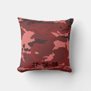 Red Camo Pattern Pink Maroon Camouflage Cushion