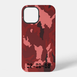 Red Camo Pattern Pink Maroon Camouflage iPhone 12 Case