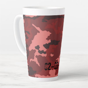 Red Camo Pattern Pink Maroon Camouflage Latte Mug