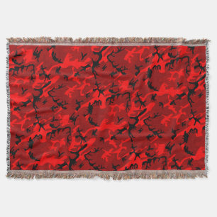 Red Camo Pattern Throw Blanket