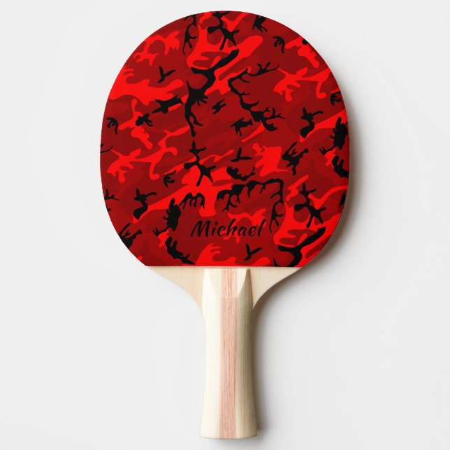 Red Camo - Personalised Ping Pong Paddle (Front)