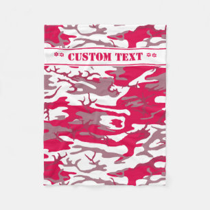 Red Camo w/ Custom Text Fleece Blanket