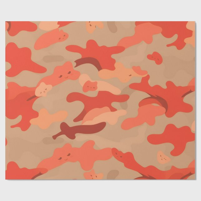 Red camo wrapping paper (Flat)