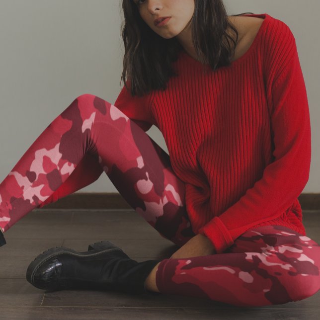 Red Camouflage Camo Pattern Military Leggings (Creator Uploaded)