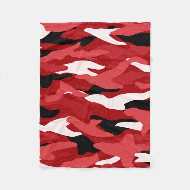 Red camouflage fleece blanket (Front)