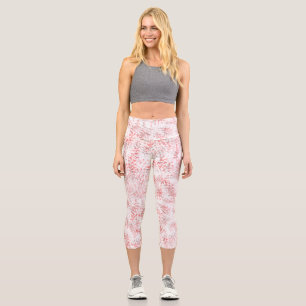 red, Camouflage, High Waisted Capris, Capri Leggings