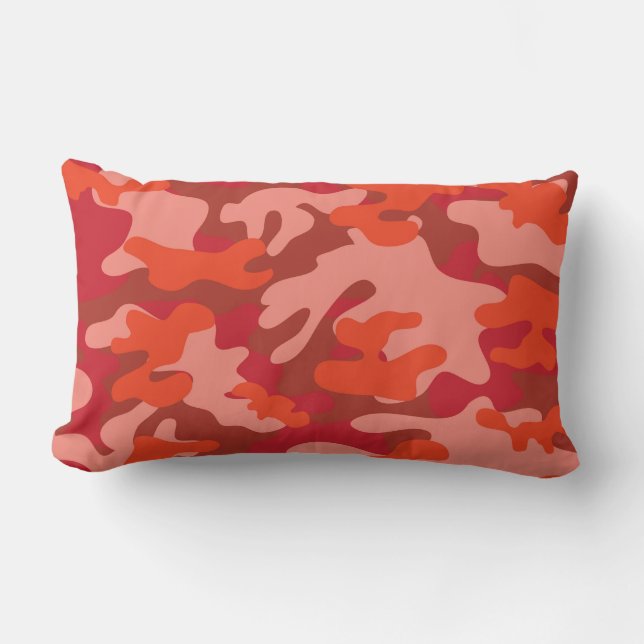 Red Camouflage Lumbar Cushion (Front)