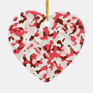 Red camouflage pattern ceramic tree decoration