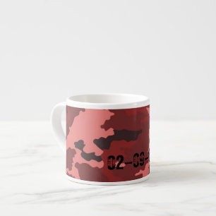 Red camouflage pattern espresso cup