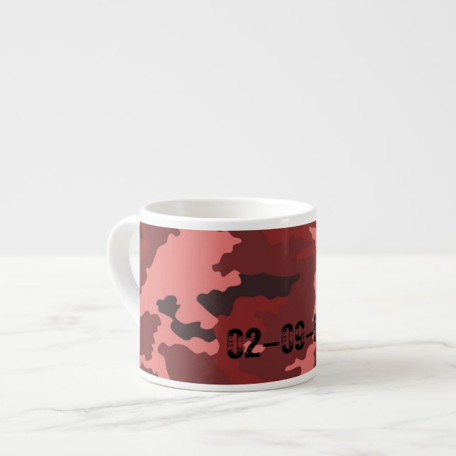 Red camouflage pattern espresso cup (Front Left)
