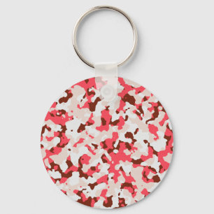 Red camouflage pattern key ring